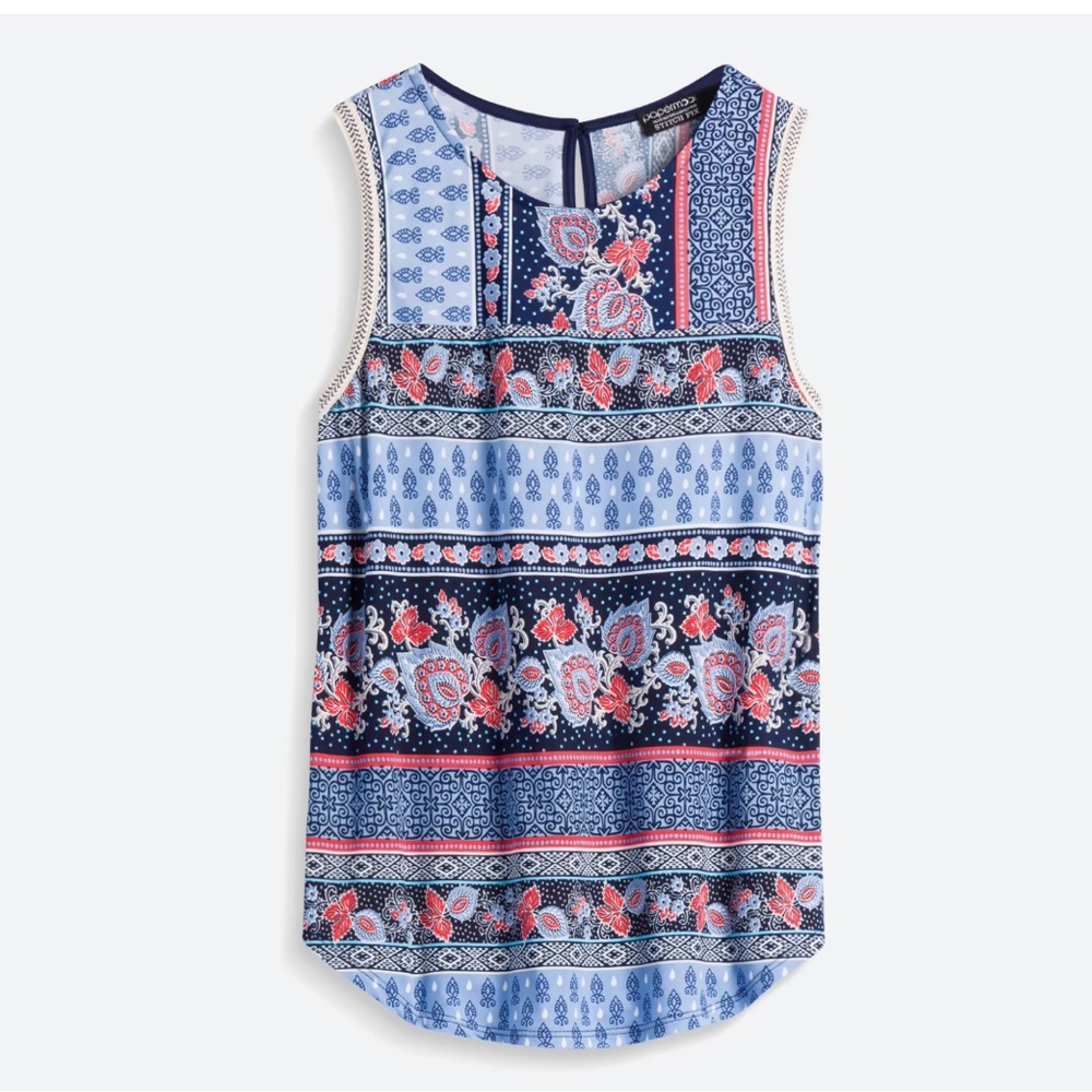 Stitch Fix PAPERMOON Fabi Crochet detail knit tank top, S.